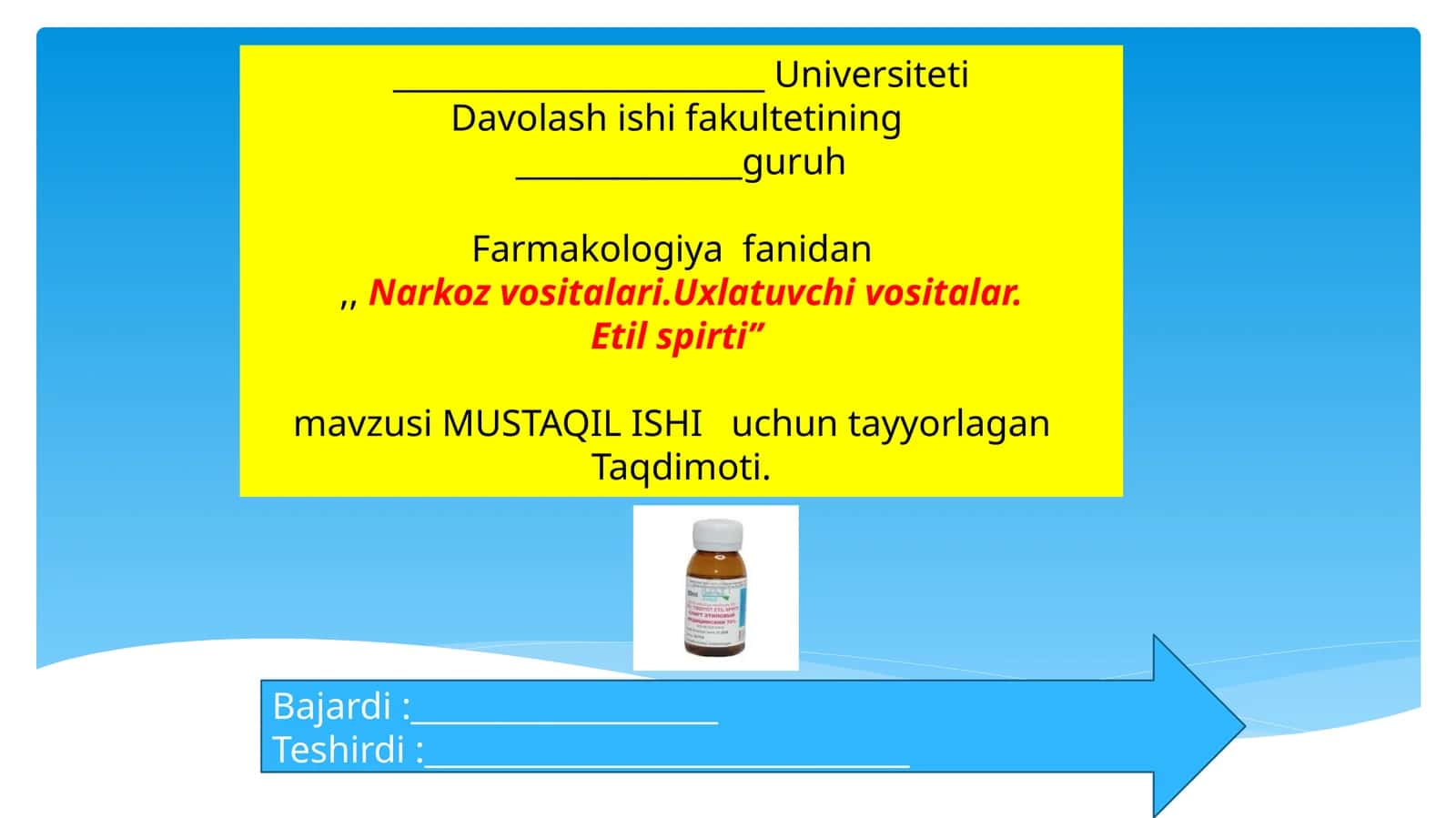 Narkoz vositalari Farmakologiyasi