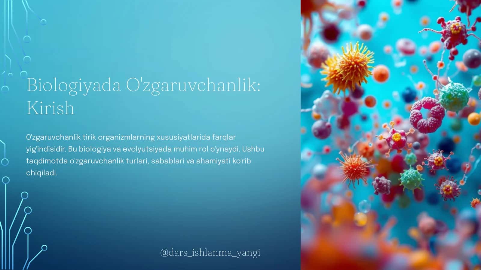 Biologiyada O'zgaruvchanlik: Kirish
