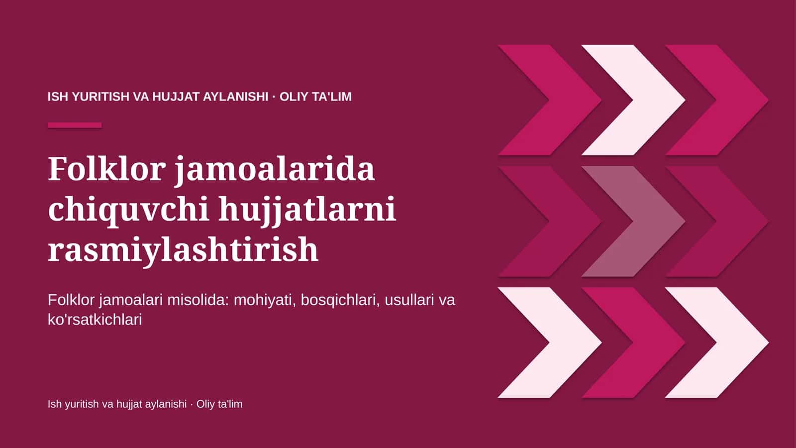 Folklor jamoalarida chiquvchi hujjatlarni rasmiylashtirish