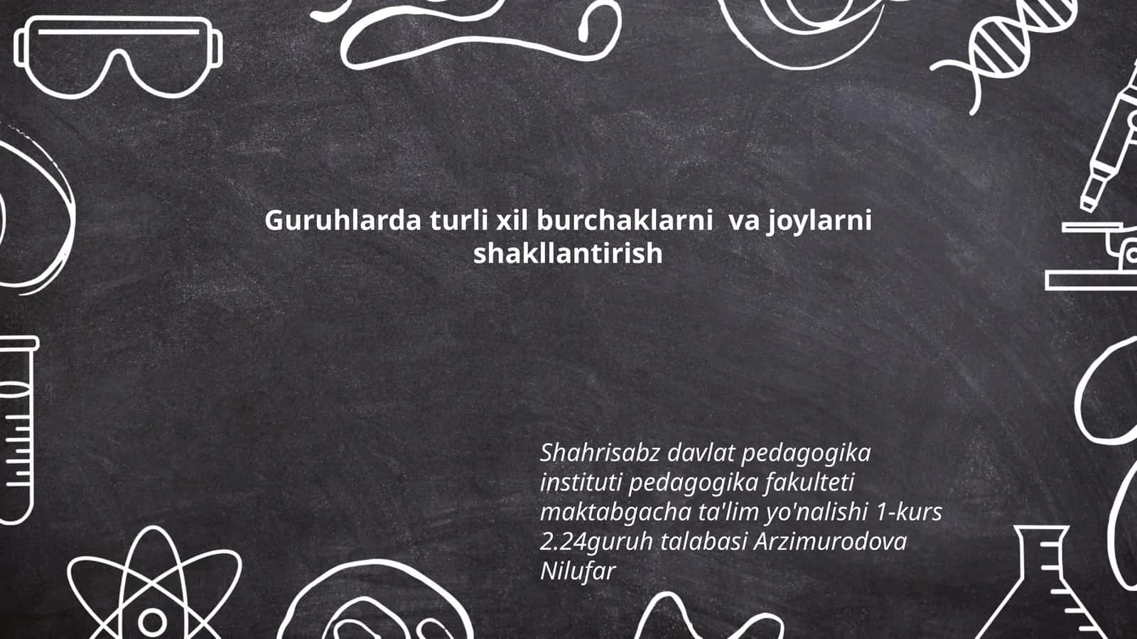 Turli xil burchaklarni va joylarni shakllantirish