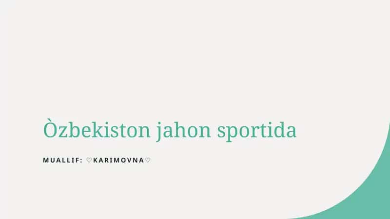 O'zbekiston jahon sportida