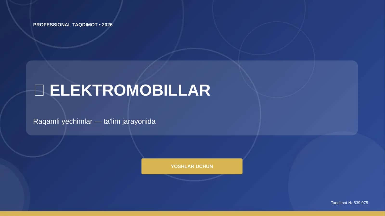 Elektromobillar: raqamli yechimlar (ta'lim jarayonida) [yoshlar uchun]