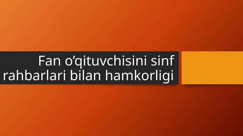 Sinf rahbarining vazifalari