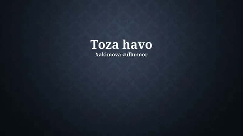 Toza havo