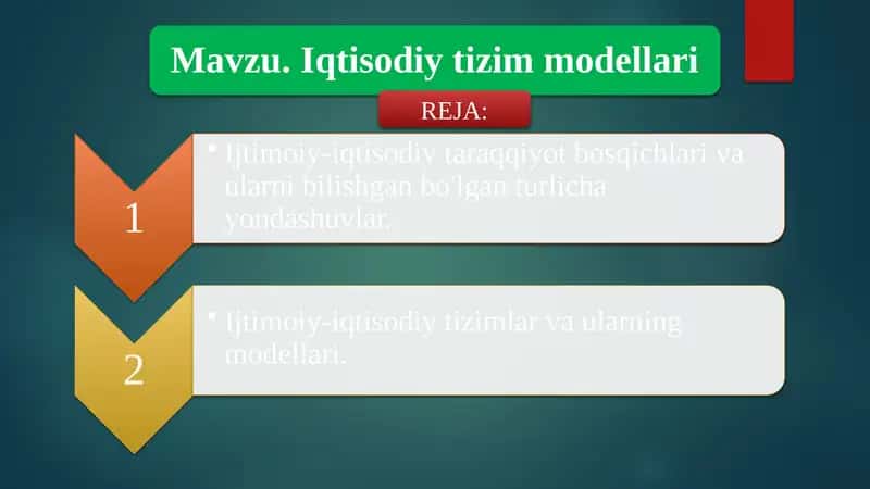Iqtisodiy tizim modellari