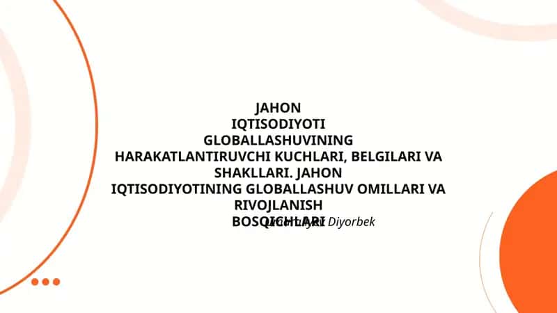 Jahon iqtisodiyoti globallashuvi