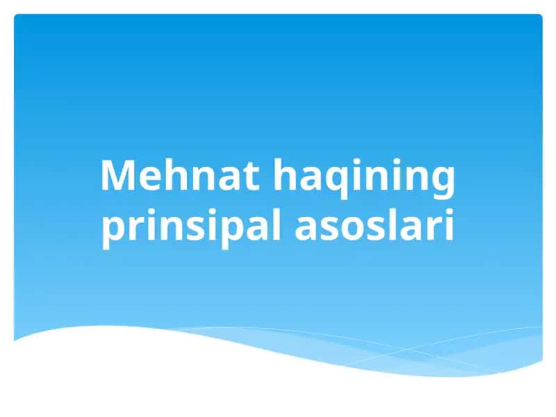 Mehnathaqining prinsipalasoslari