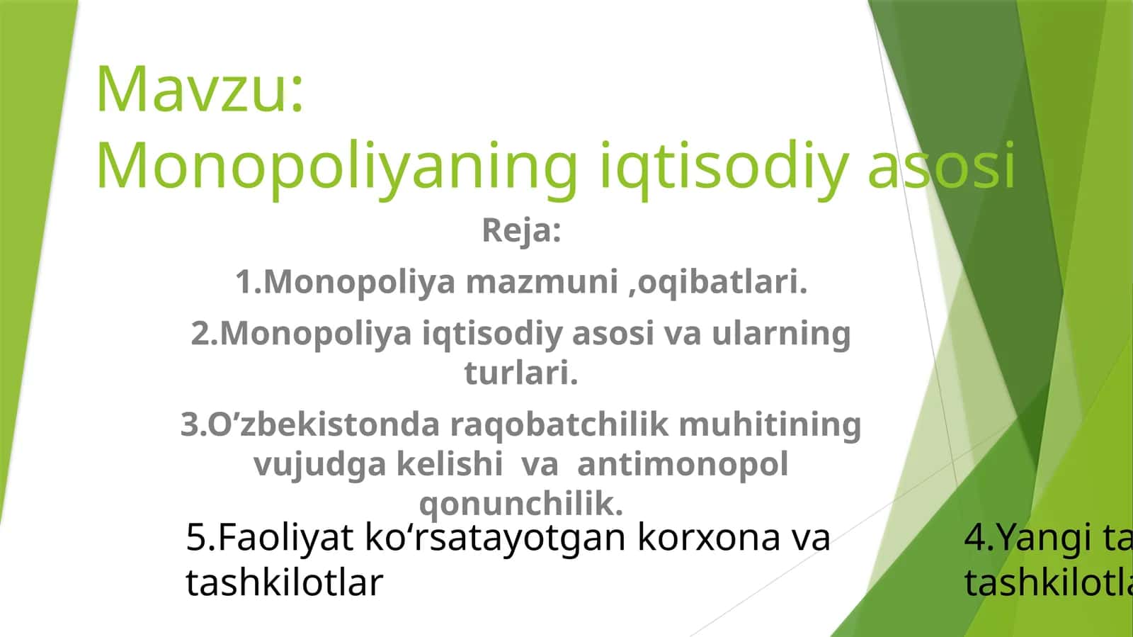 Monopoliya mazmuni, oqibatlari