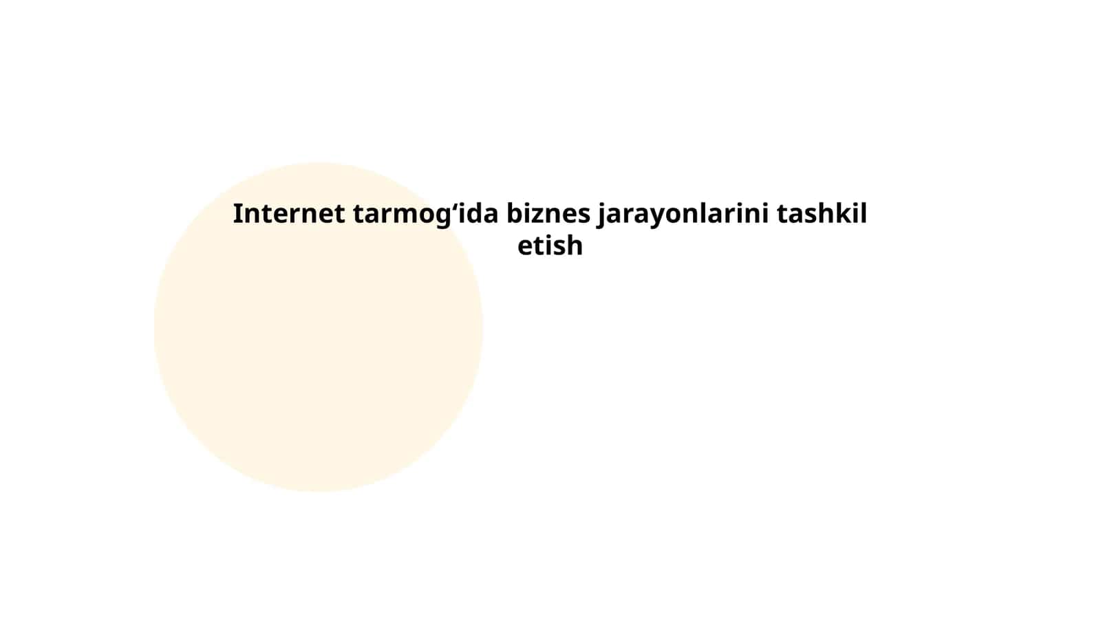 Internet tarmogʻida biznes jarayonlarini tashkil etish