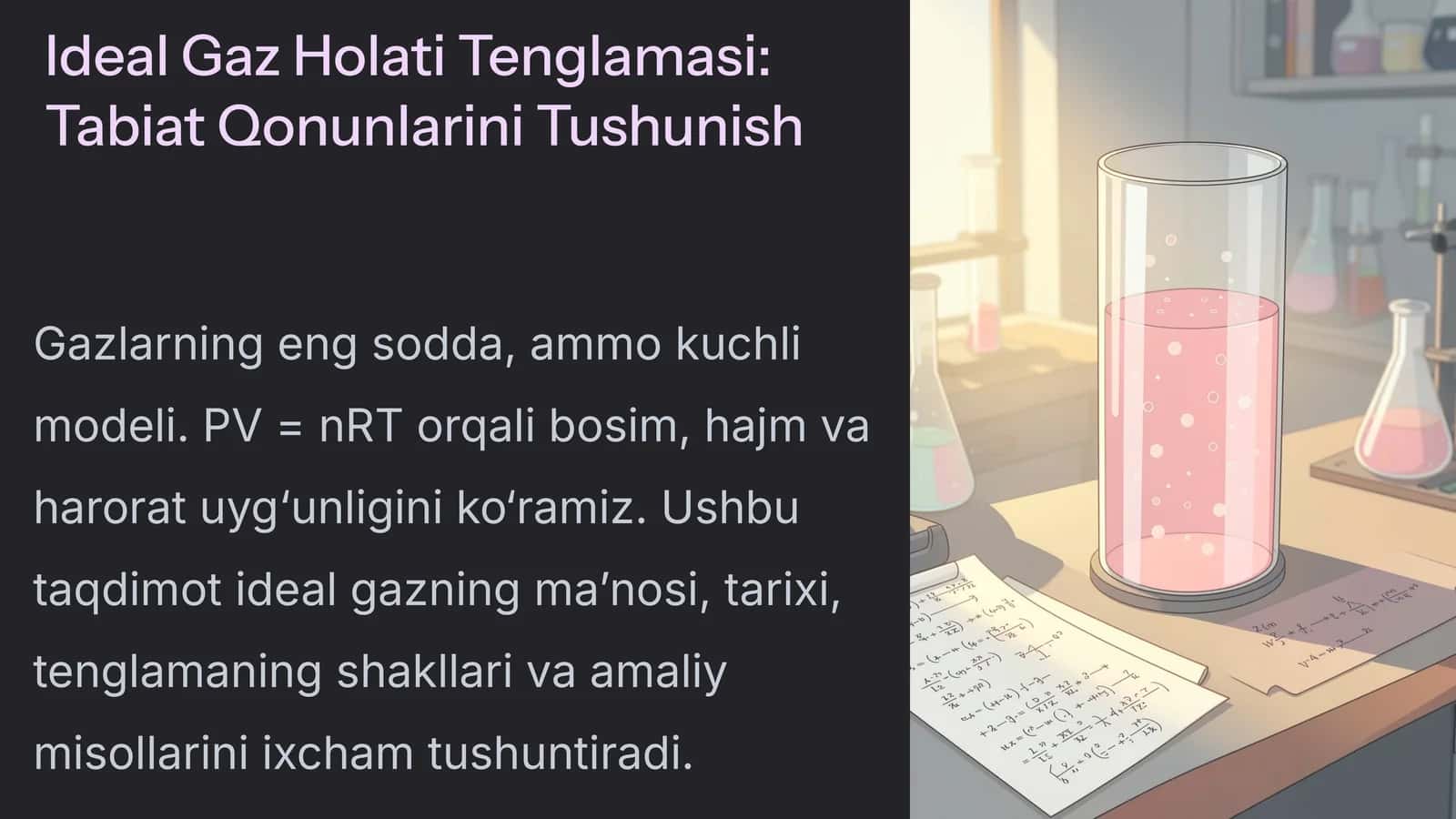 Ideal Gaz Holati Tenglamasi: Tabiat Qonunlarini Tushunish