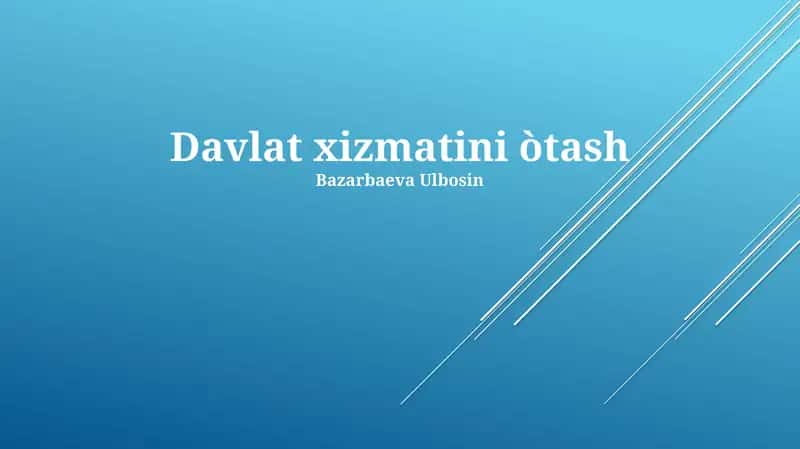 Davlat xizmatini òtash