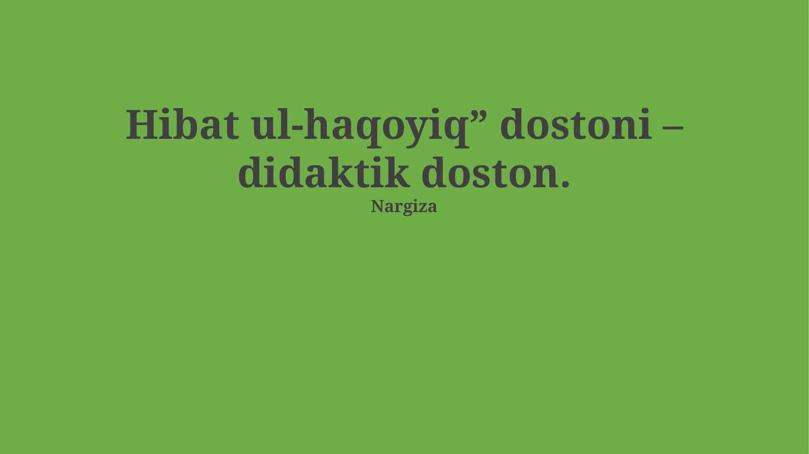 Hibat ul-haqoyiq