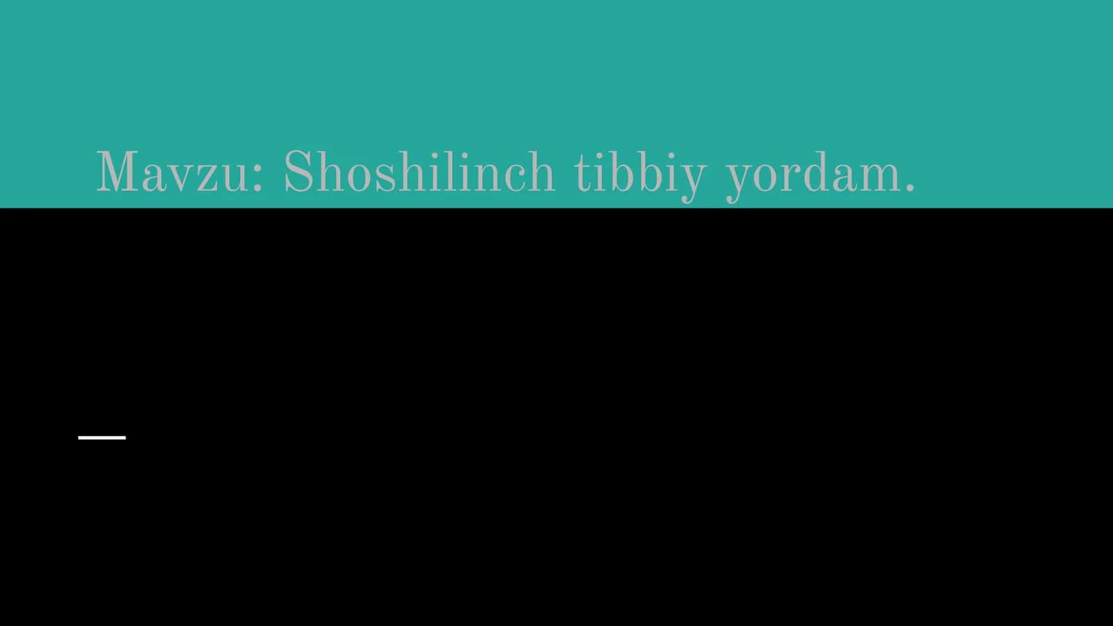 Shoshilinch tibbiy yordamS