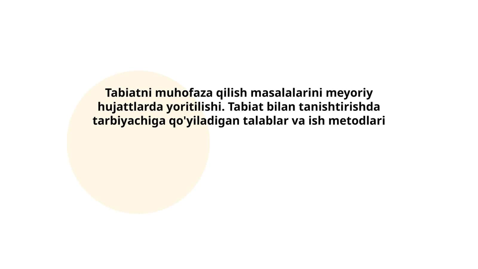Tabiatni muhofaza qilish masalalarini meyoriy hujattlarda yoritilishi