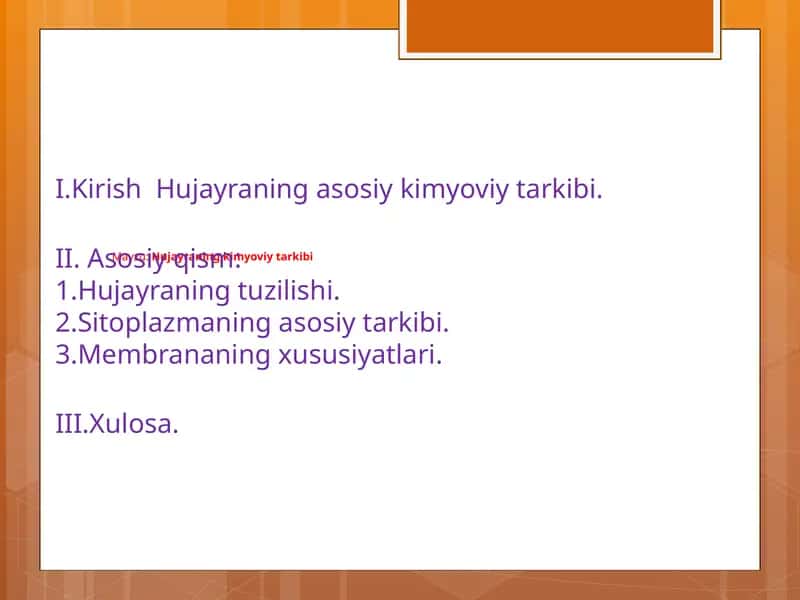 hujayraning kimyoviy tarkibi