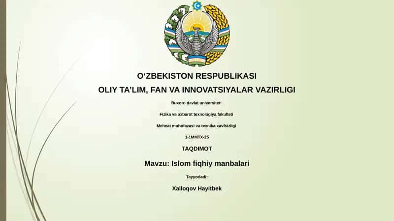 Islom fiqhiy manbalari