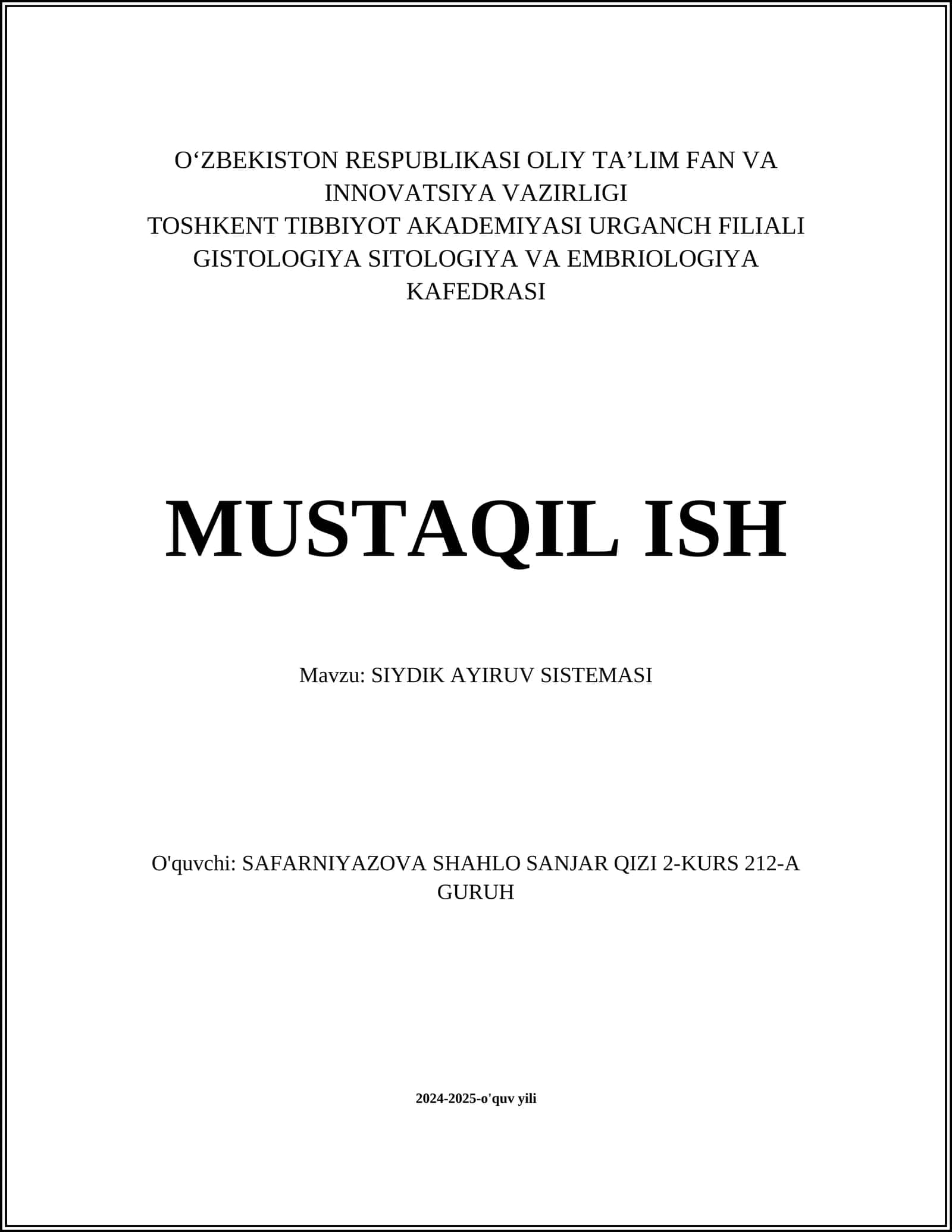 SIYDIK AYIRUV SISTEMASI