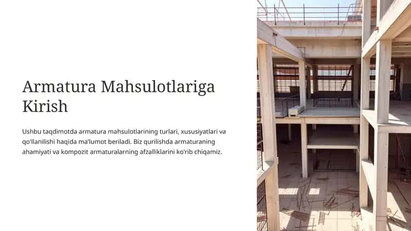 Armatura Mahsulotlariga Kirish