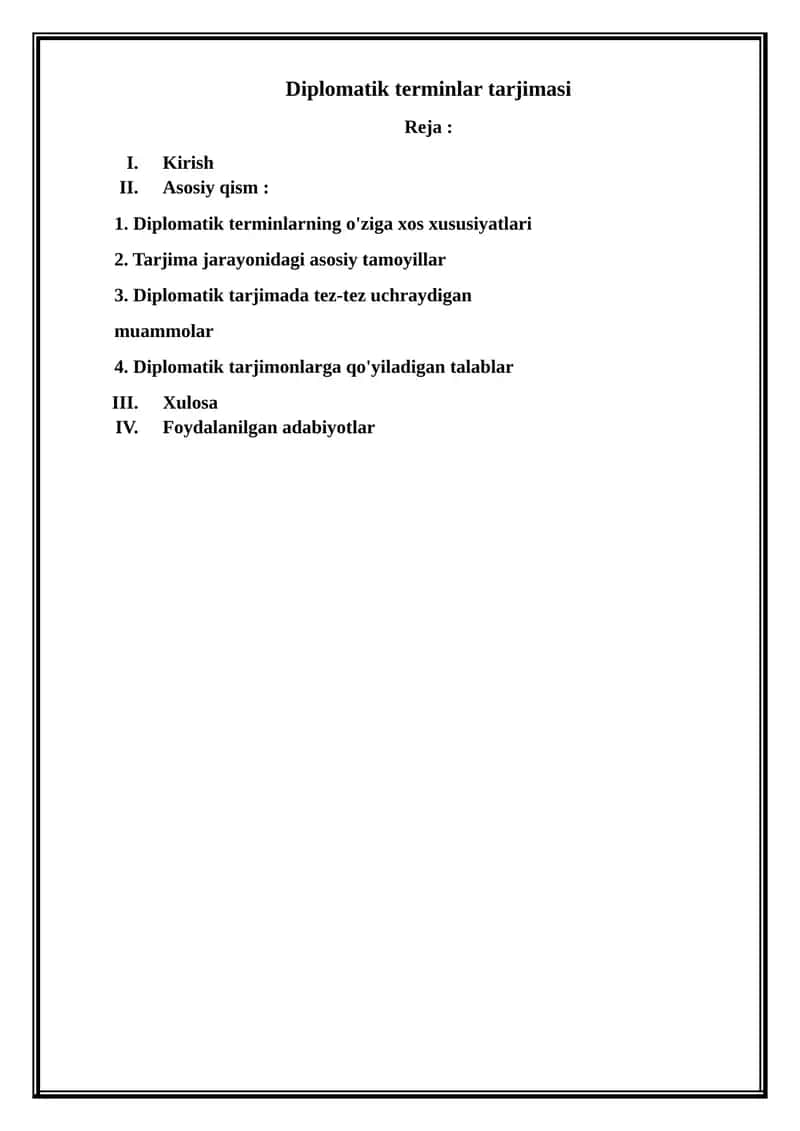 Diplomatik terminlar tarjimasi