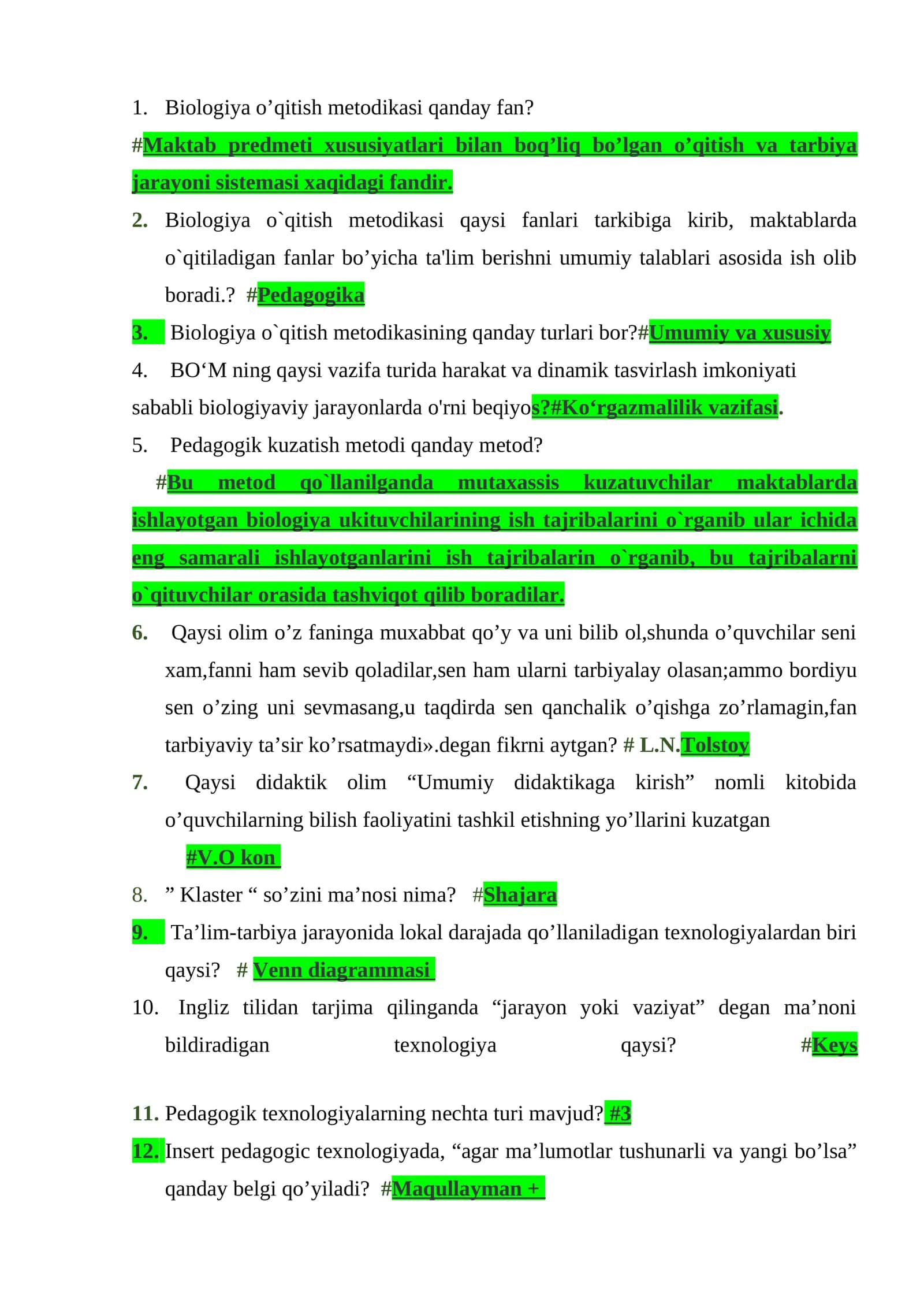 Biologiya o’qitish metodikasi qanday fan?