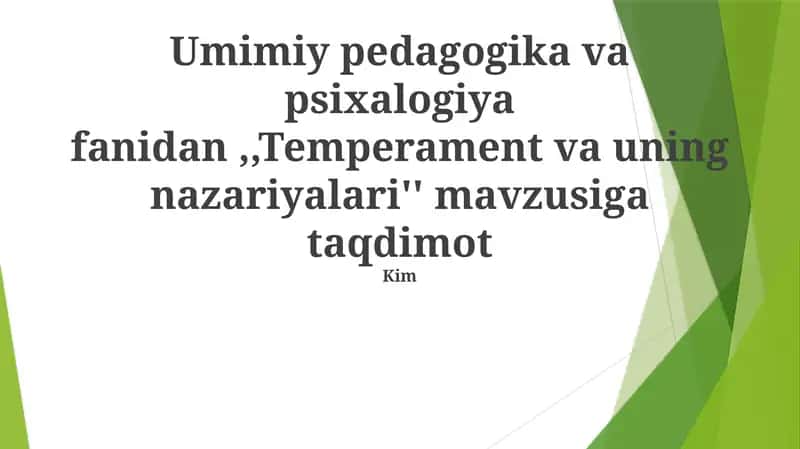 Temperament va uning nazariyalari