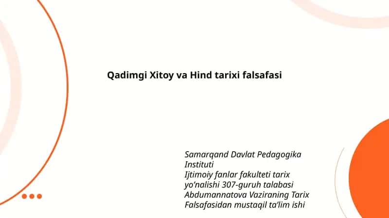 Qadimgi Xitoy va Hind tarixi falsafasi
