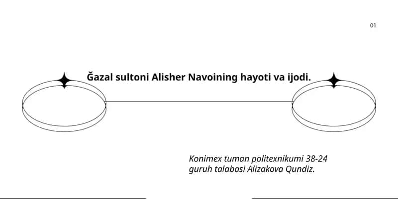 Ğazal sultoni Alisher Navoining hayoti va ijodi.