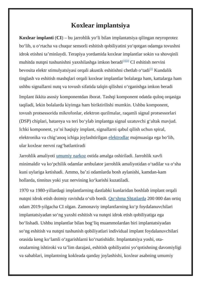 Koxlear implanti