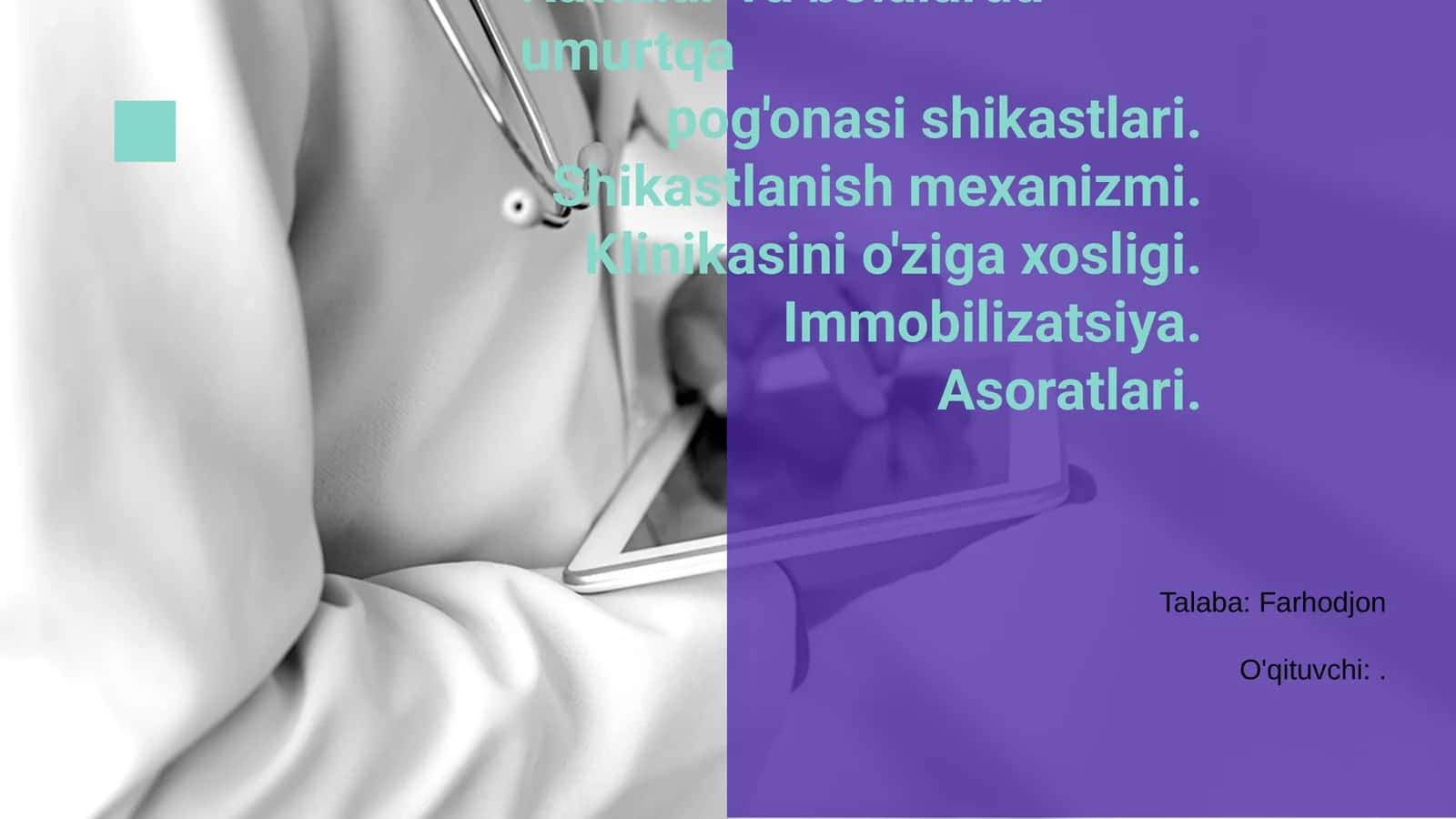 Kattalar va bolalarda umurtqa pog'onasi shikastlari