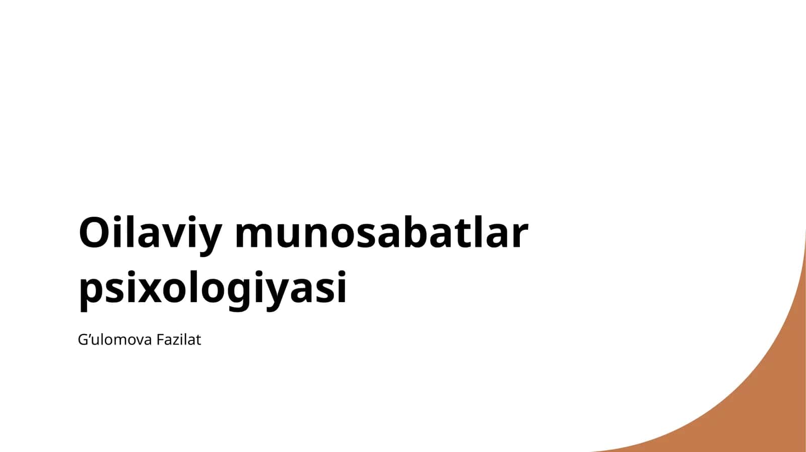 Oilaviy munosabatlar psixologiyasi