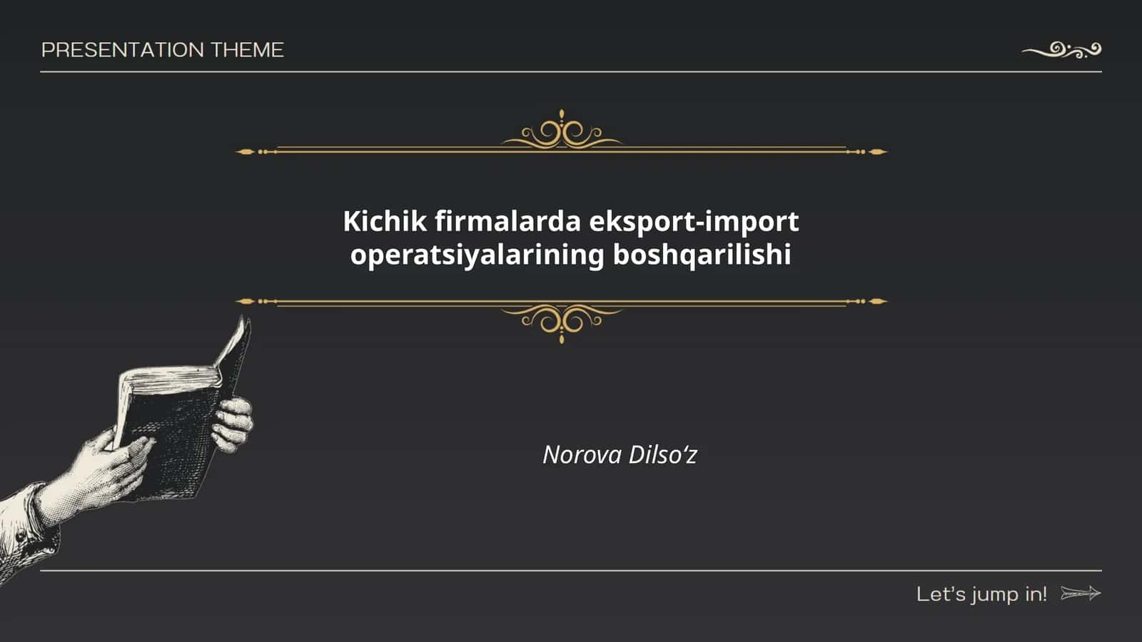 Kichik firmalarda eksport-import operatsiyalarining boshqarilishi Norova Dilsoʻz