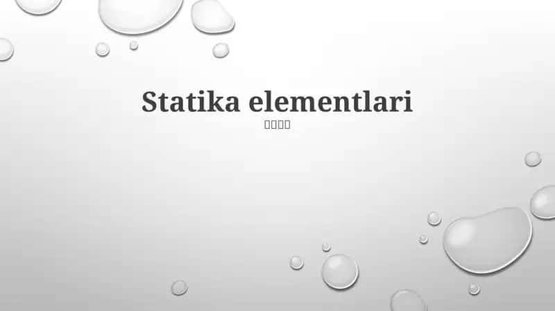 Statika elementlari