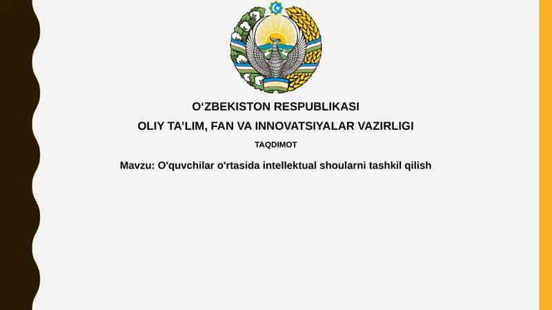 O'quvchilar o'rtasida intellektual shoularini tashkil qilish