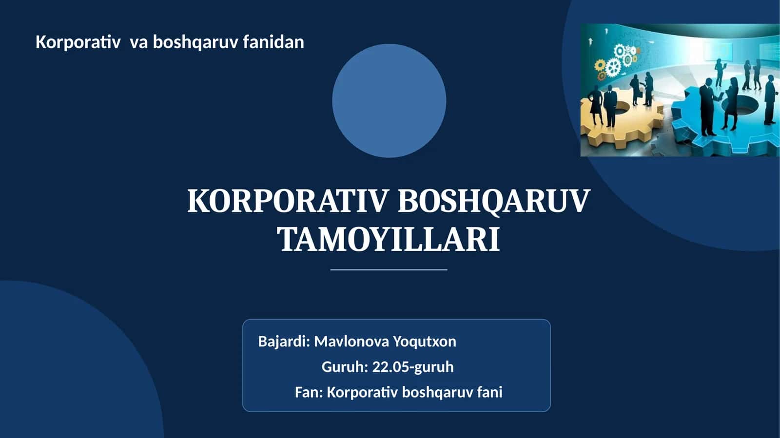 Korporativ Boshqaruv Tamoyillari