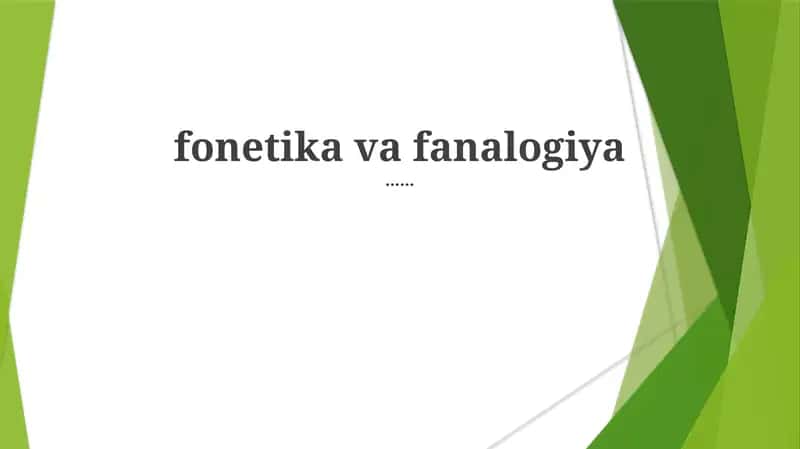 Til Ovozlar: Fonetika