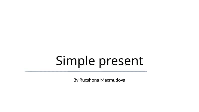 Simple Present