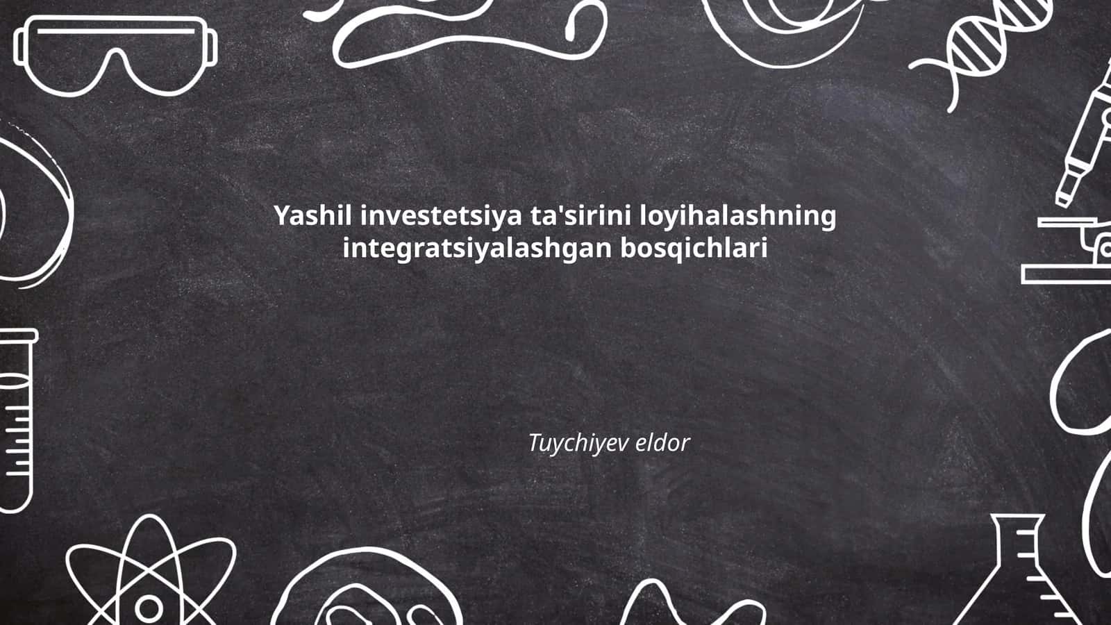 Yashil investitsiyalarni rejalashtirish