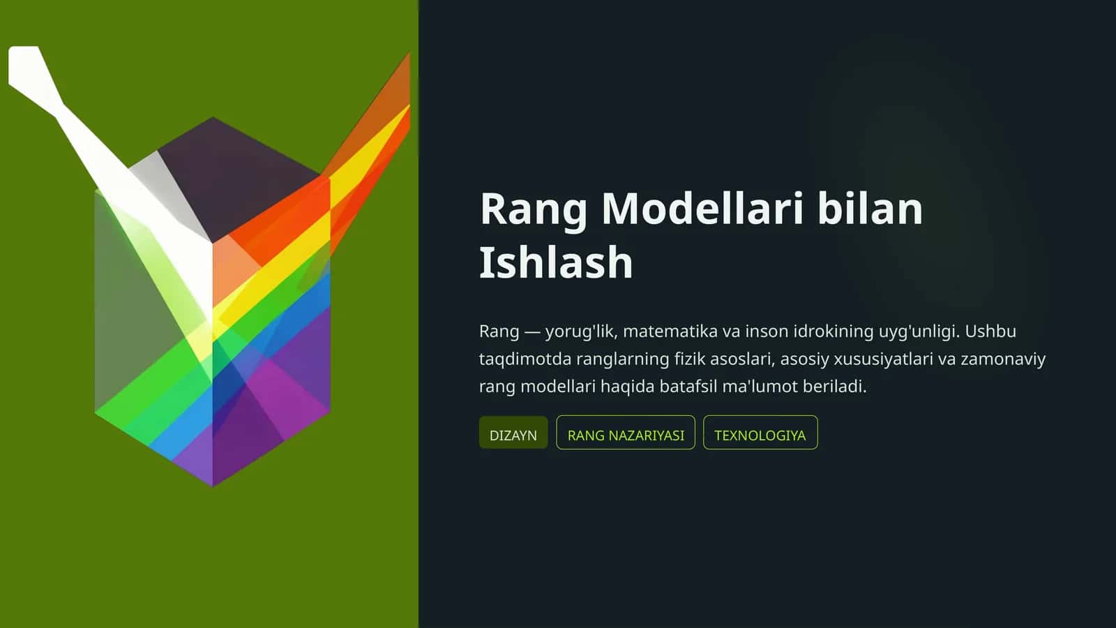 Rang Modellari bilan Ishlash
