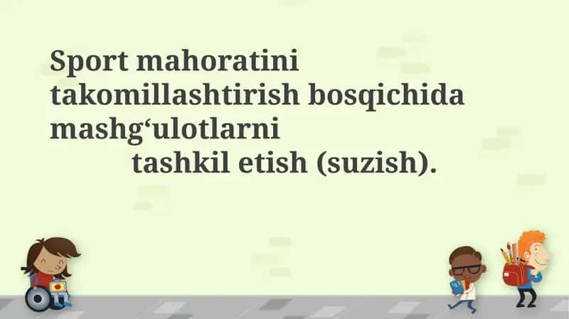 Sport mahoratini takomillashtirish bosqichida mashg'ulotlar