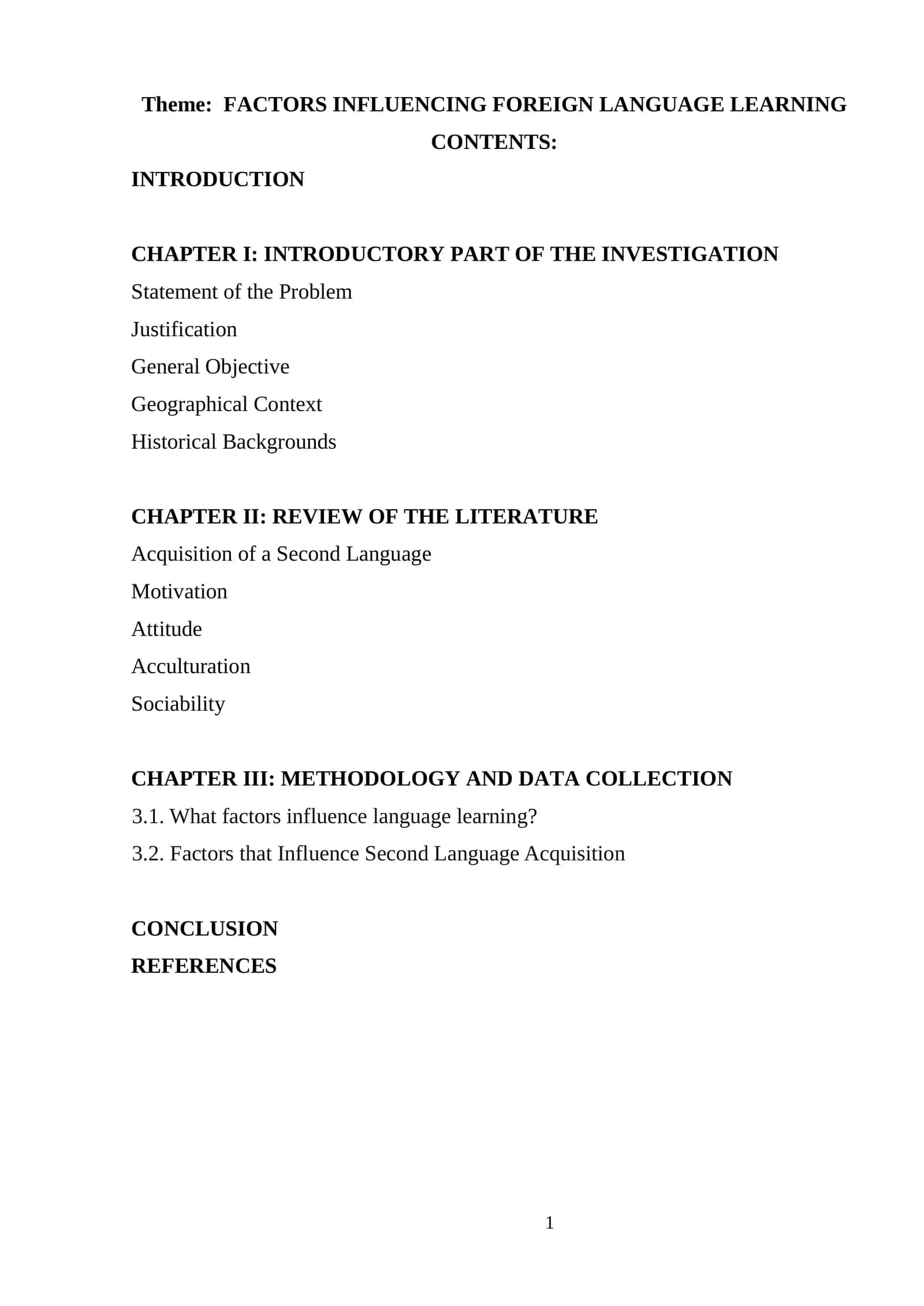 FACTORS INFLUENCING FOREIGN LANGUAGE LEARNING