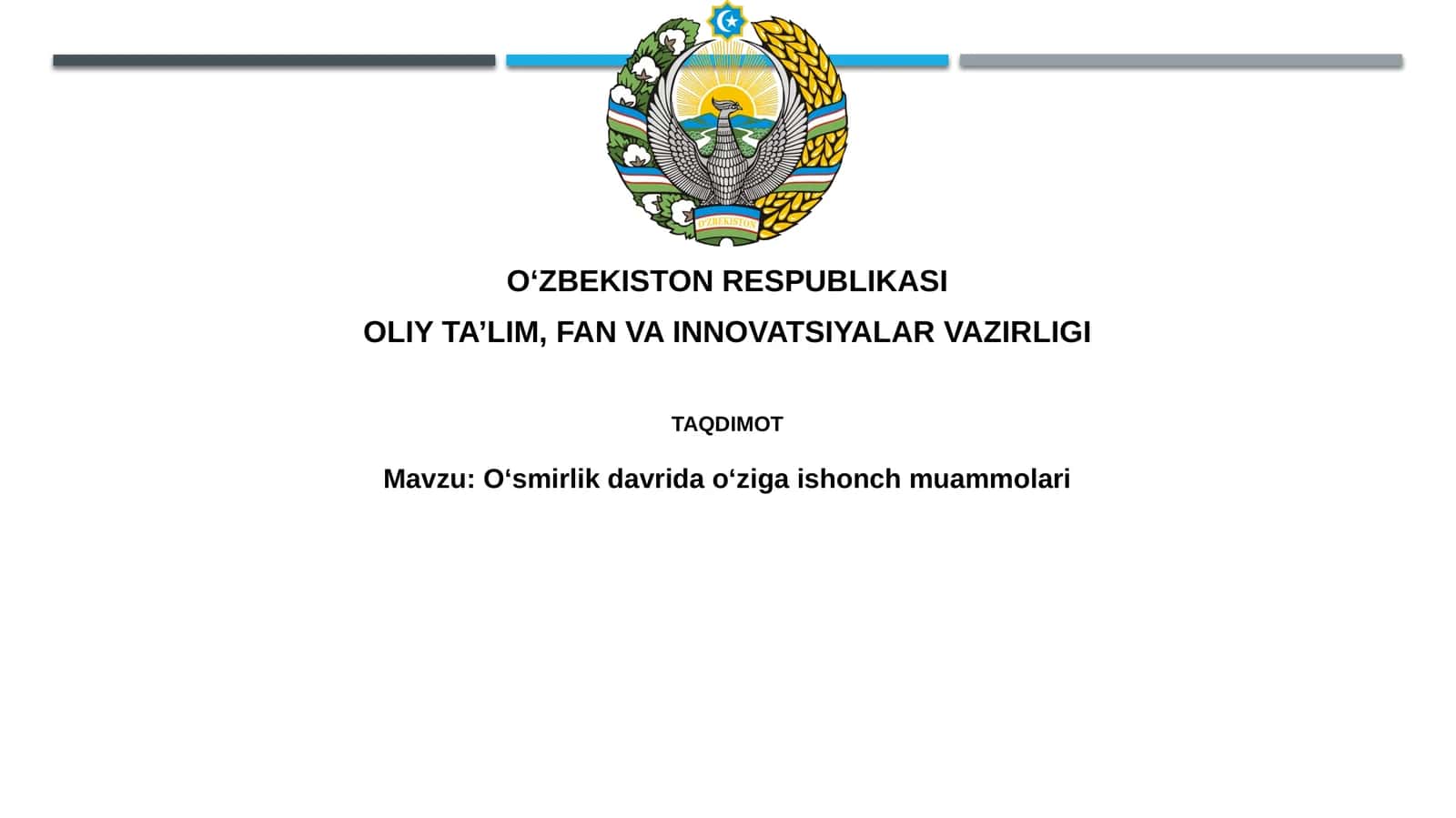 O'smirlik davrida o'ziga ishonch muammolari