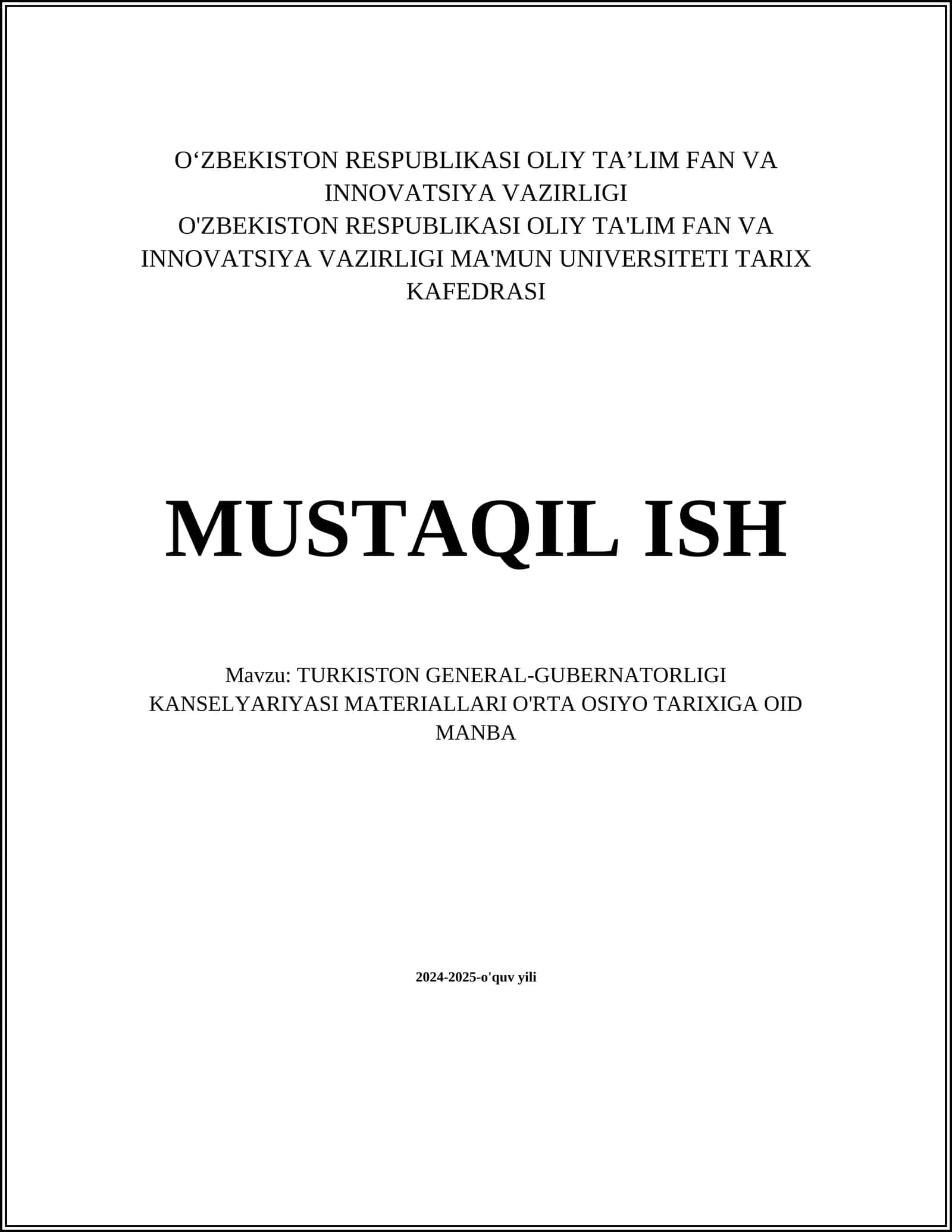 Turkiston general-gubernatorligi tashkil topishi