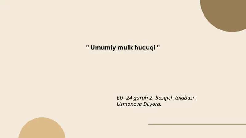 Umumiy mulk huquqi