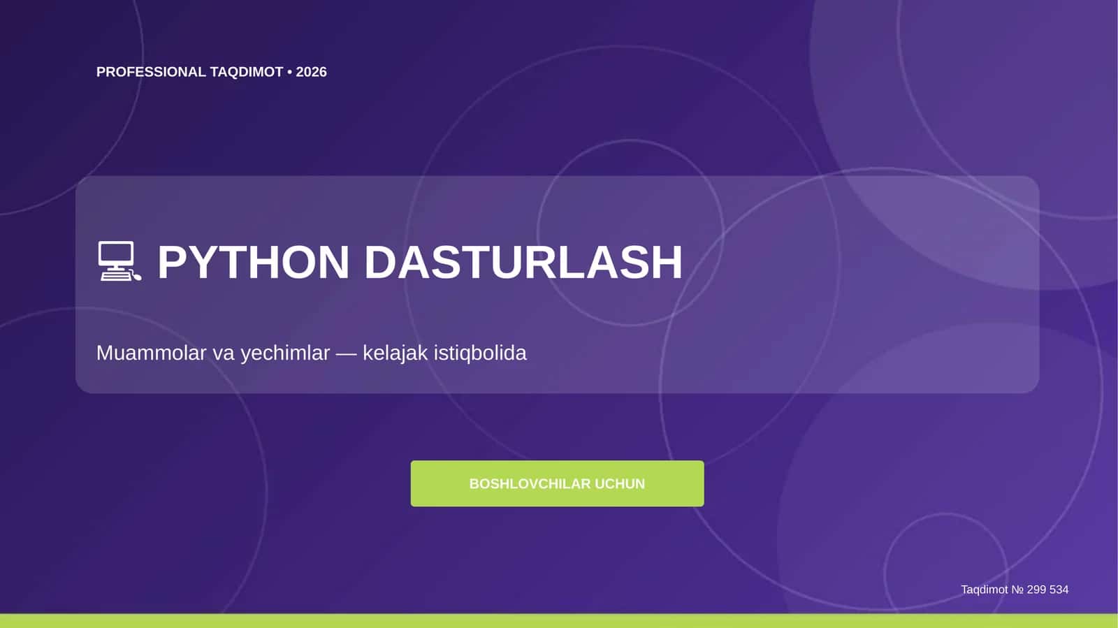 PYTHON DASTURLASH