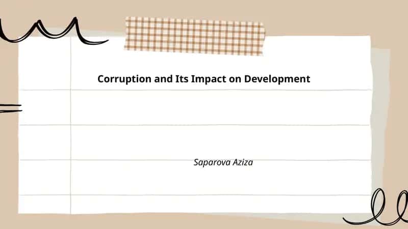 Corruption and Its Impact on Development