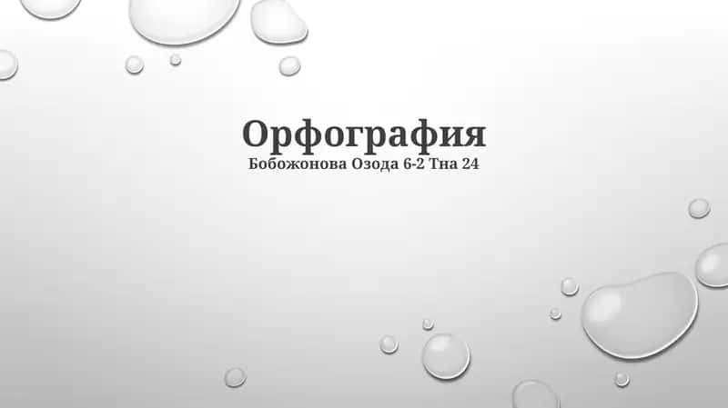 Орфография