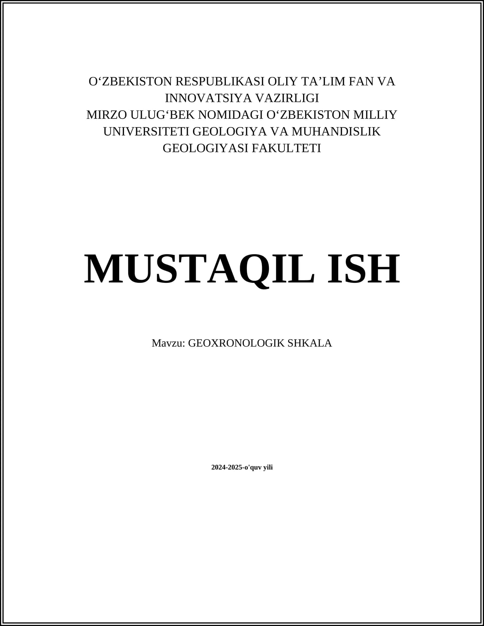 Geoxronologik Shkala