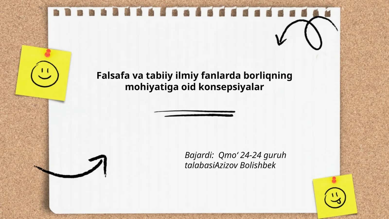 Falsafa va tabiiy ilmiy fanlarda borliqning mohiyatiga oid konsepsiyalar