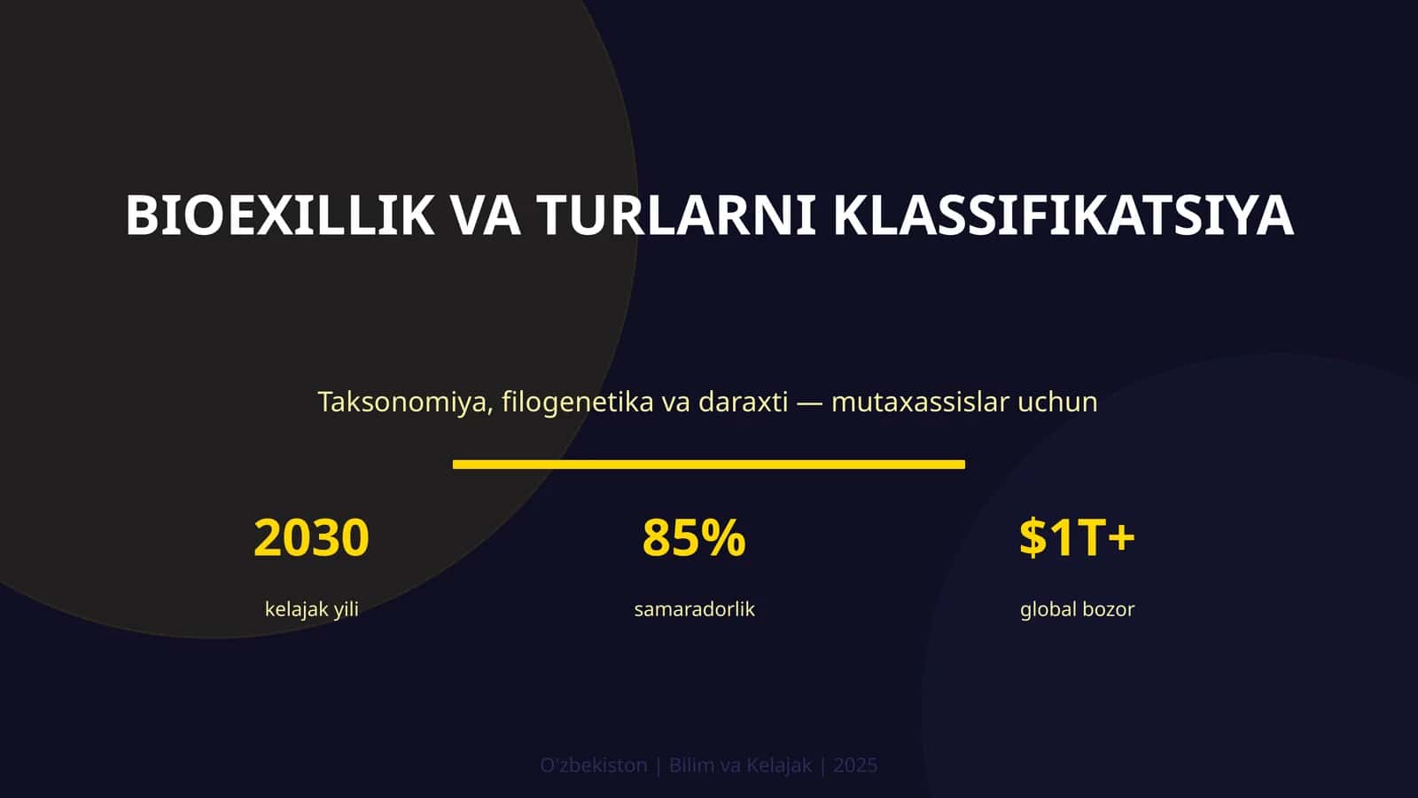 BIOEXILLIK VA TURLARNI KLASSIFIKATSIYA