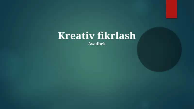 Kreativ fikrlash